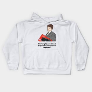 MARK CORRIGAN | ERGONOMIC MANAGEMENT KEYBOARD Kids Hoodie